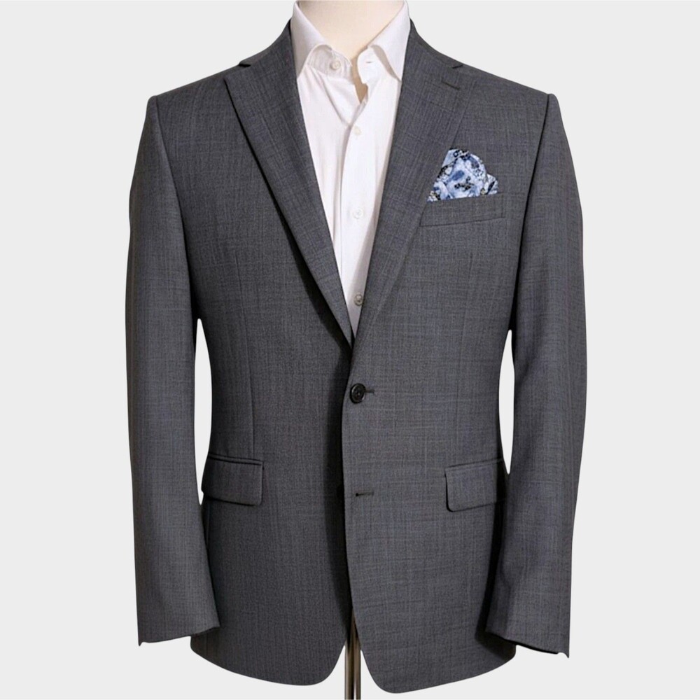 $ 395 RALPH LAUREN Mens Blazer Sport Coat Two Button Jacket 50R Gray Wool 1-Vent
